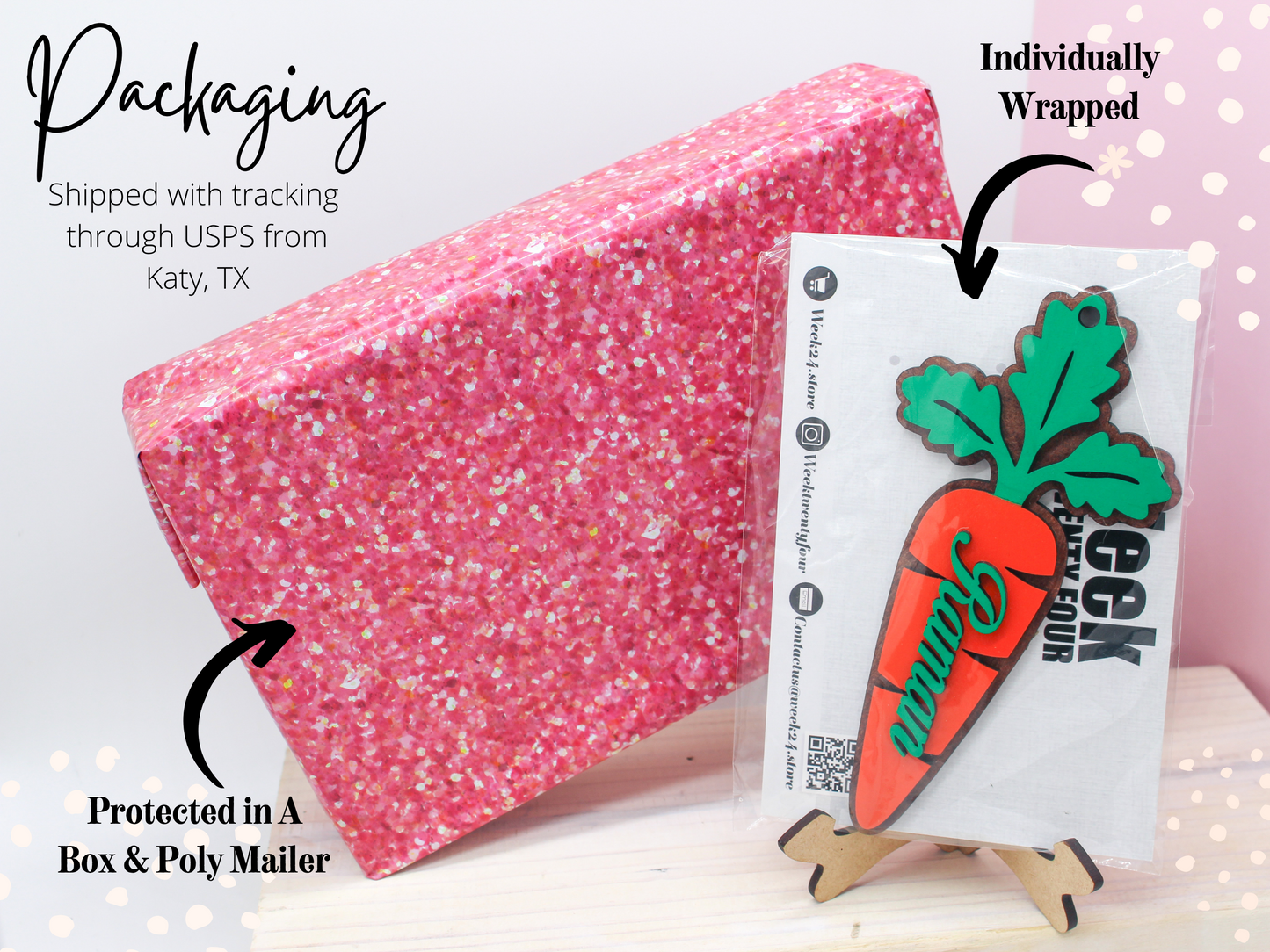 Personalized Layered Wooden Carrot Name Tag – 3D Custom Easter Basket Tag