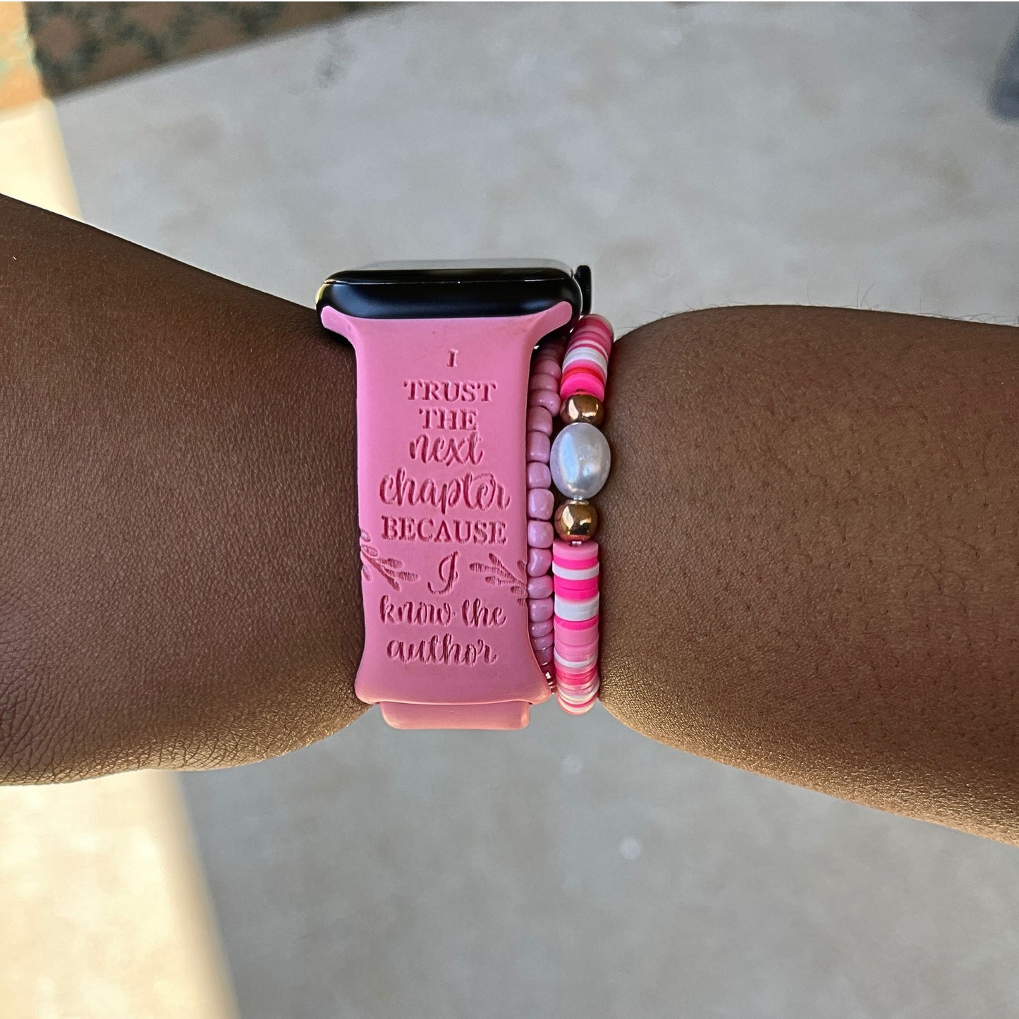 Christian Engraved Watch Band – I Trust the Next Chapter, Because I Know the Author | Inspirational Bible Verse Gift