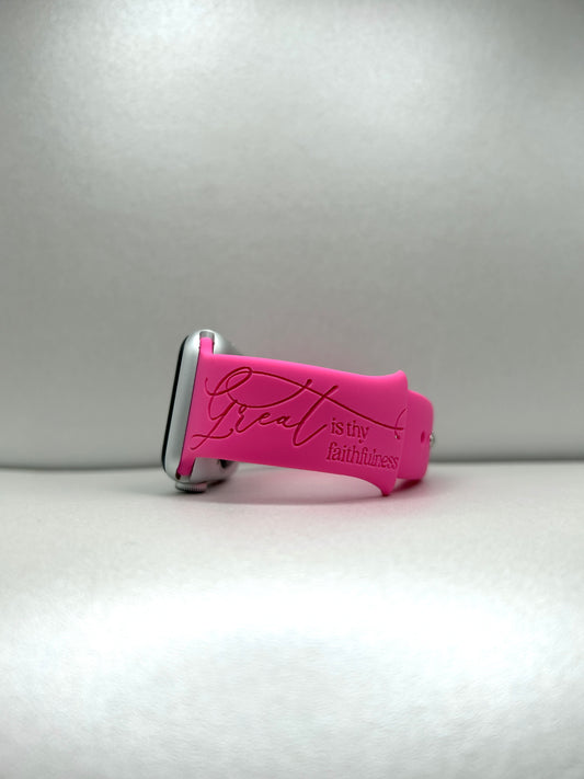 Great is thy faithfulness | Unisex Bible Verse Strap | Faith-Based Engraved Watch Band (Copy)
