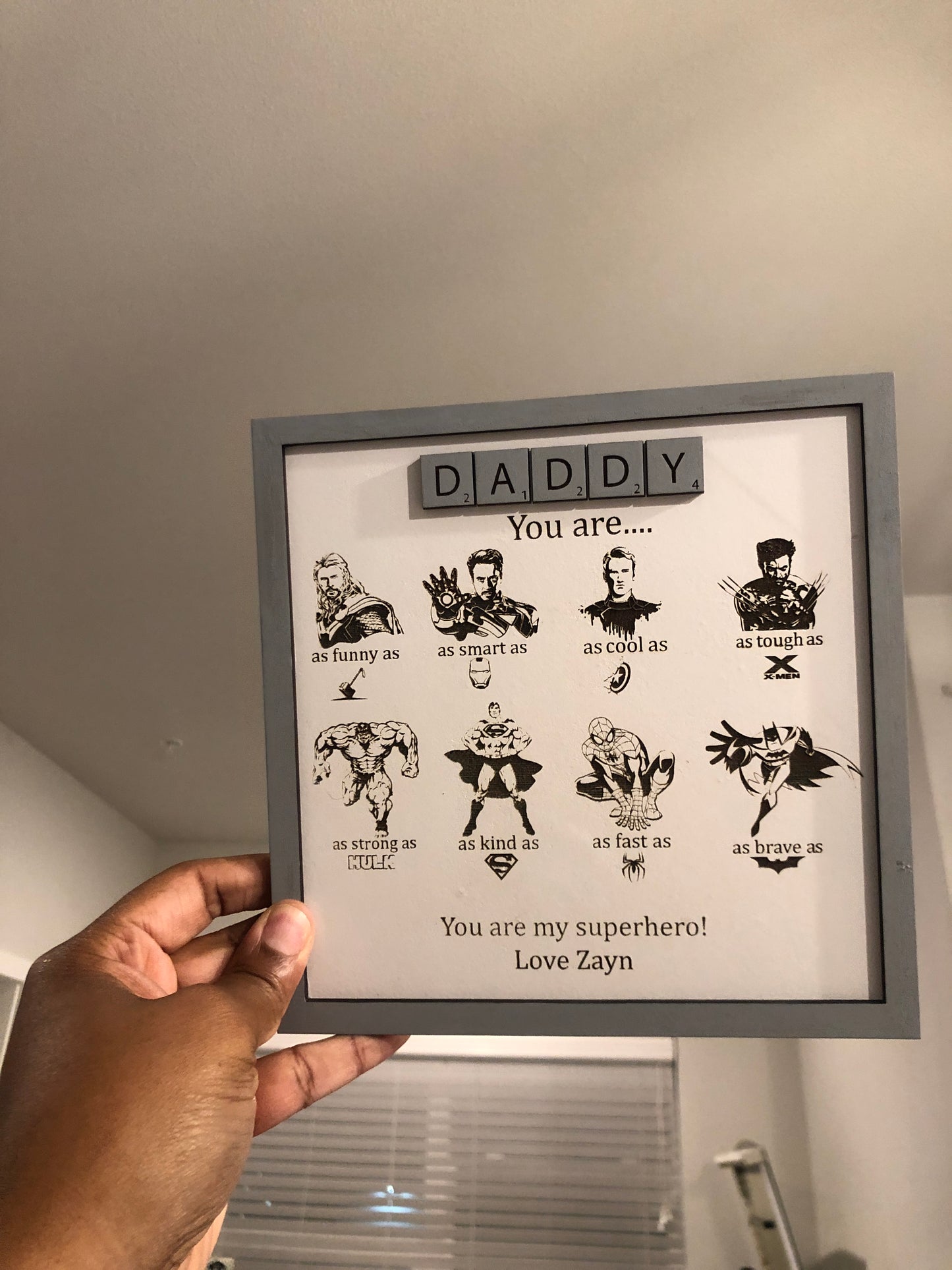 Personalized 3D Superhero Sign | Father’s Day Gift for Dad, Pops, or Your Favorite Hero