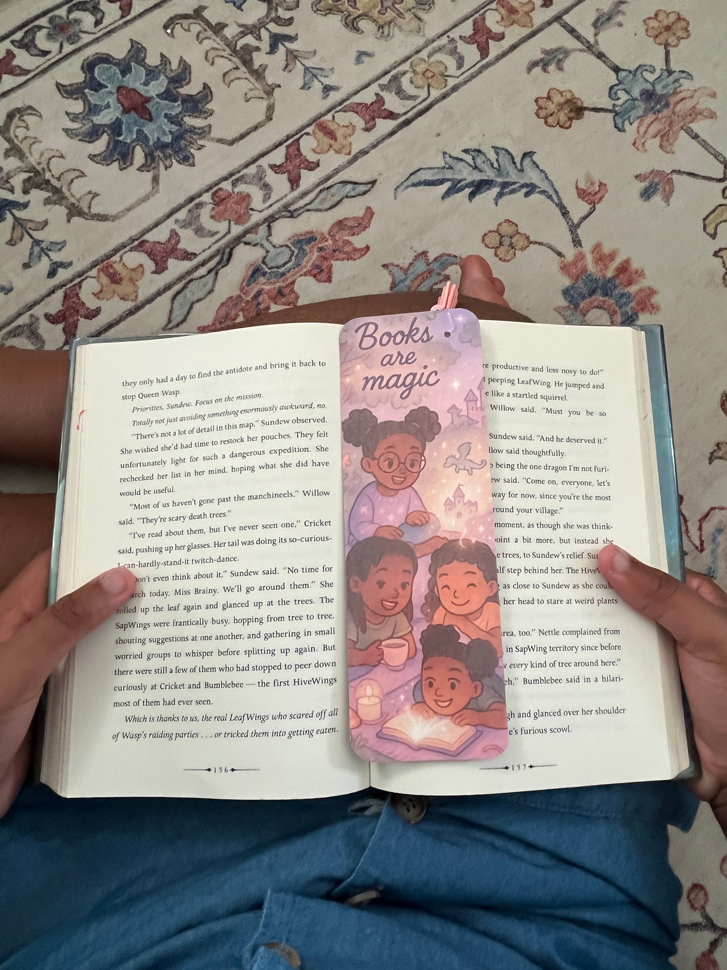 Books Are Magic Bookmark | Evening Picnic Reading Vibes
