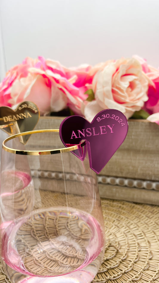 Heart Glass Drink Charm