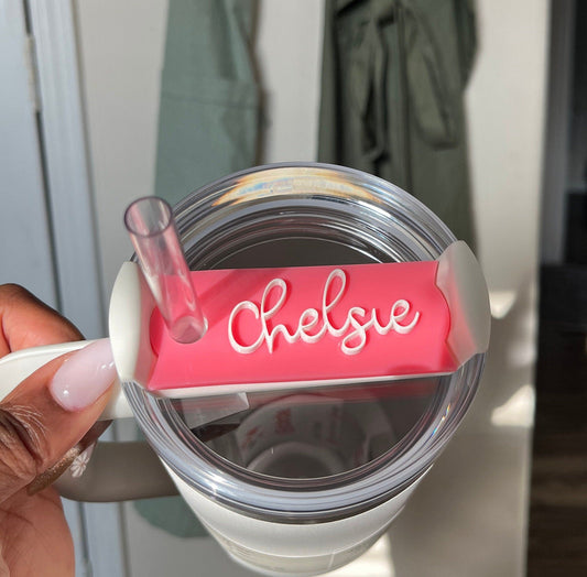 40 OZ Solid Color Stanley Quencher H2.0 Name Plate Tag