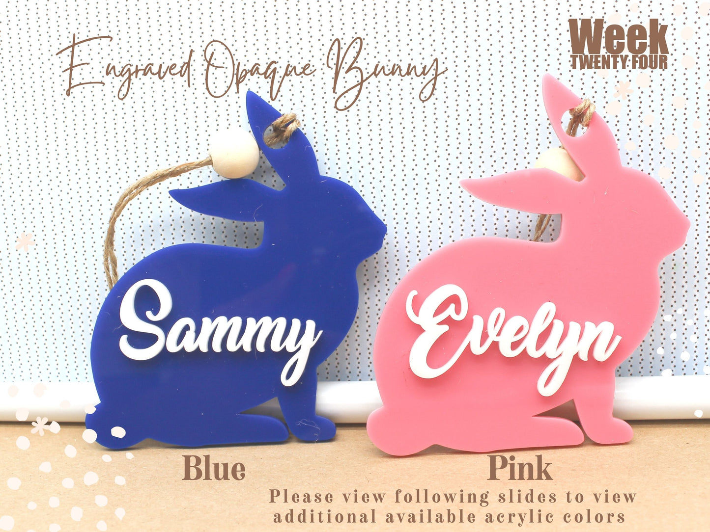 3d Acrylic Tag | Personalized Easter Basket Name Tag for Boys Girls Wooden Bunny First Easter Gift Tag Ornament Easter for Easter Bucket Bag Tote Decoration Baby Shower Theme DecorPersonalized Easter Bunny Tag
