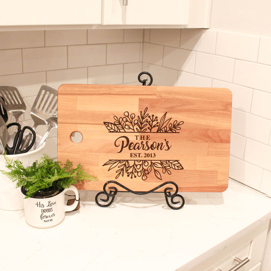 Split Floral Design Cutting Board