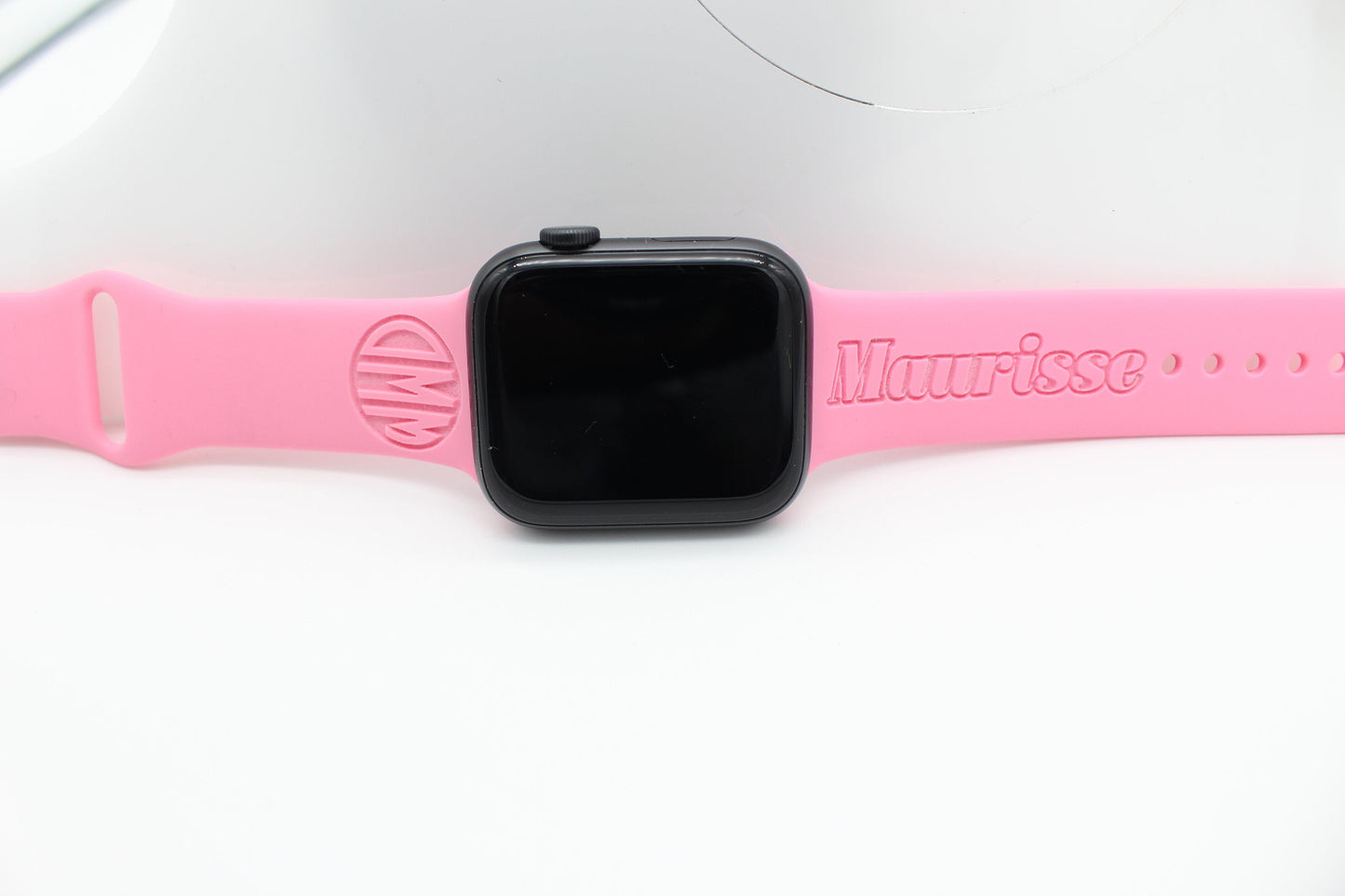 Inverted Name and monogram Engraved Band Compatible With Apple Watch
