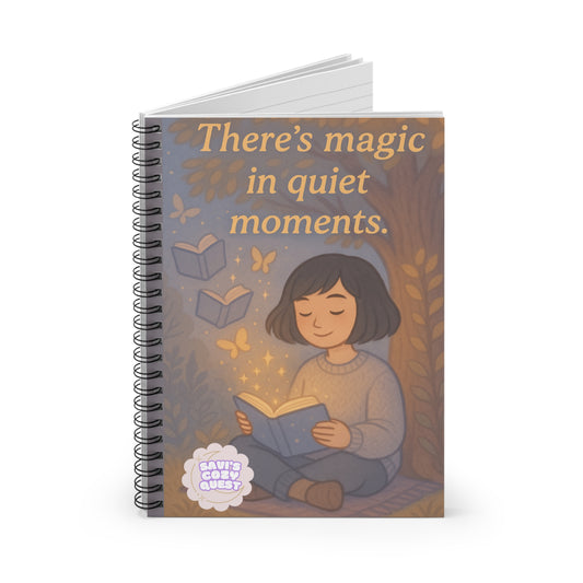There’s Magic in Quiet Moments – Cozy Spiral Notebook for Readers & Writers (6x8")