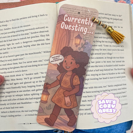 Currently Questing Bookmark | Magical Library-Inspired Book Accessory – Savi’s Cozy Quest