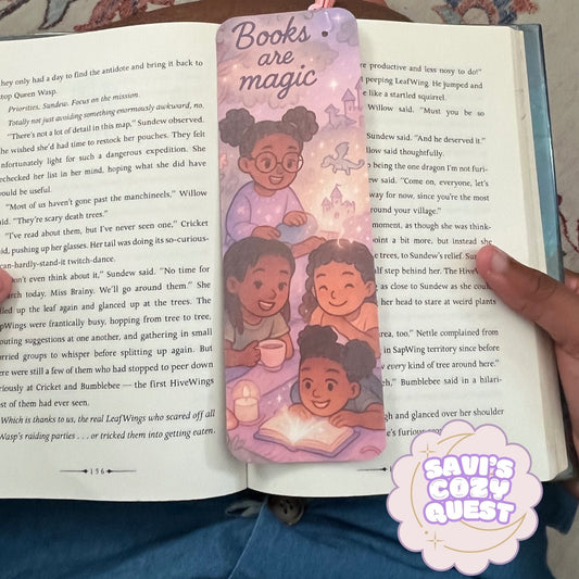 Books Are Magic Bookmark | Evening Picnic Reading Vibes