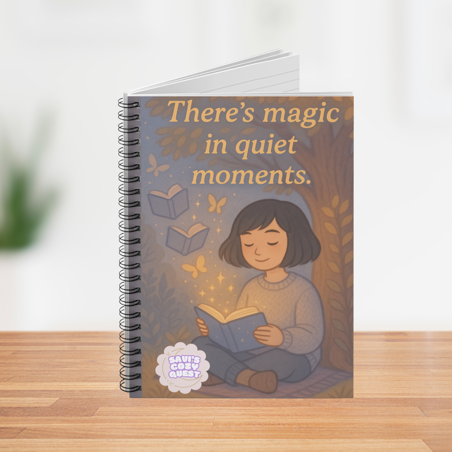 There’s Magic in Quiet Moments – Cozy Spiral Notebook for Readers & Writers (6x8")