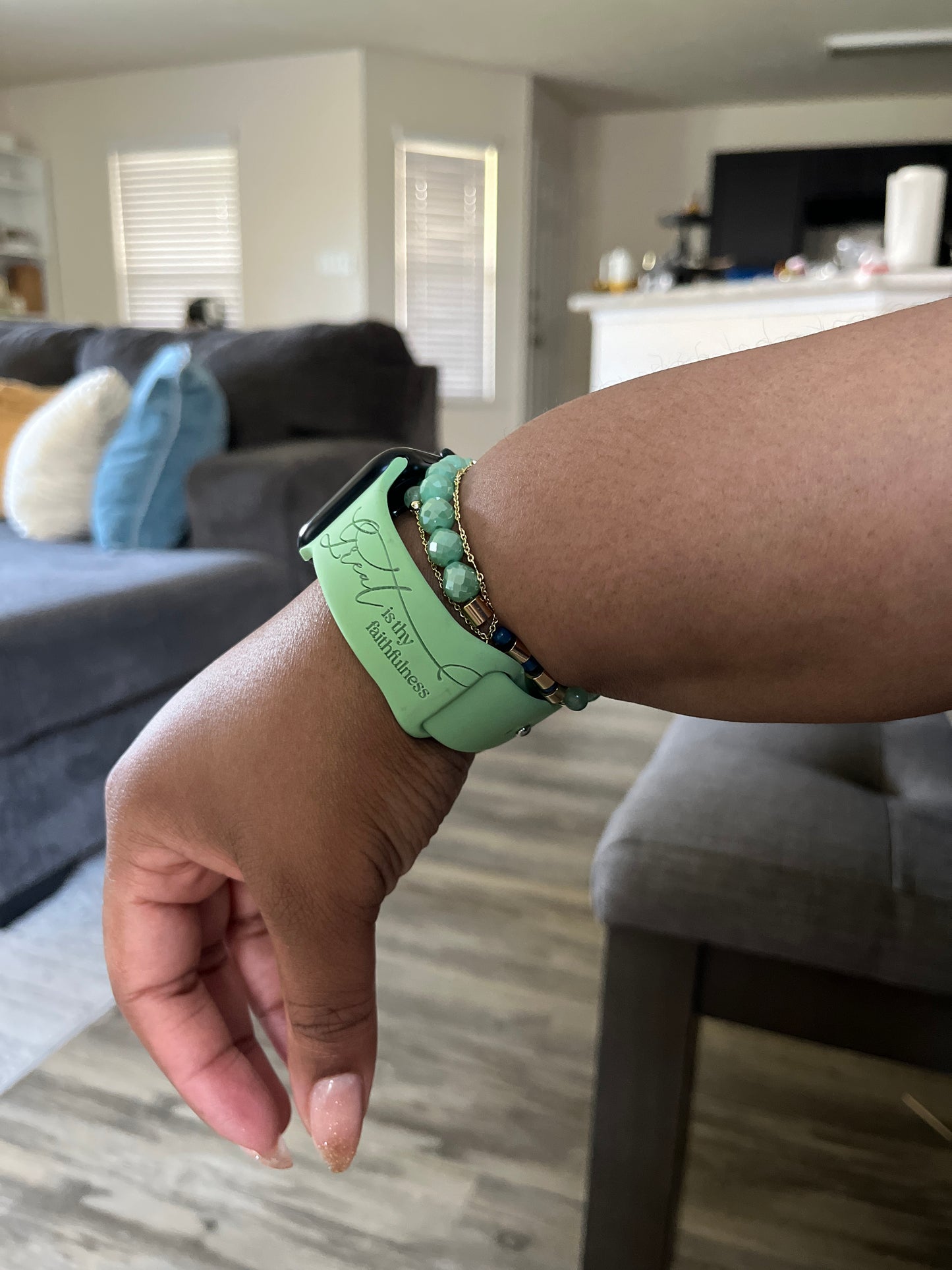 Great is thy faithfulness | Unisex Bible Verse Strap | Faith-Based Engraved Watch Band (Copy)