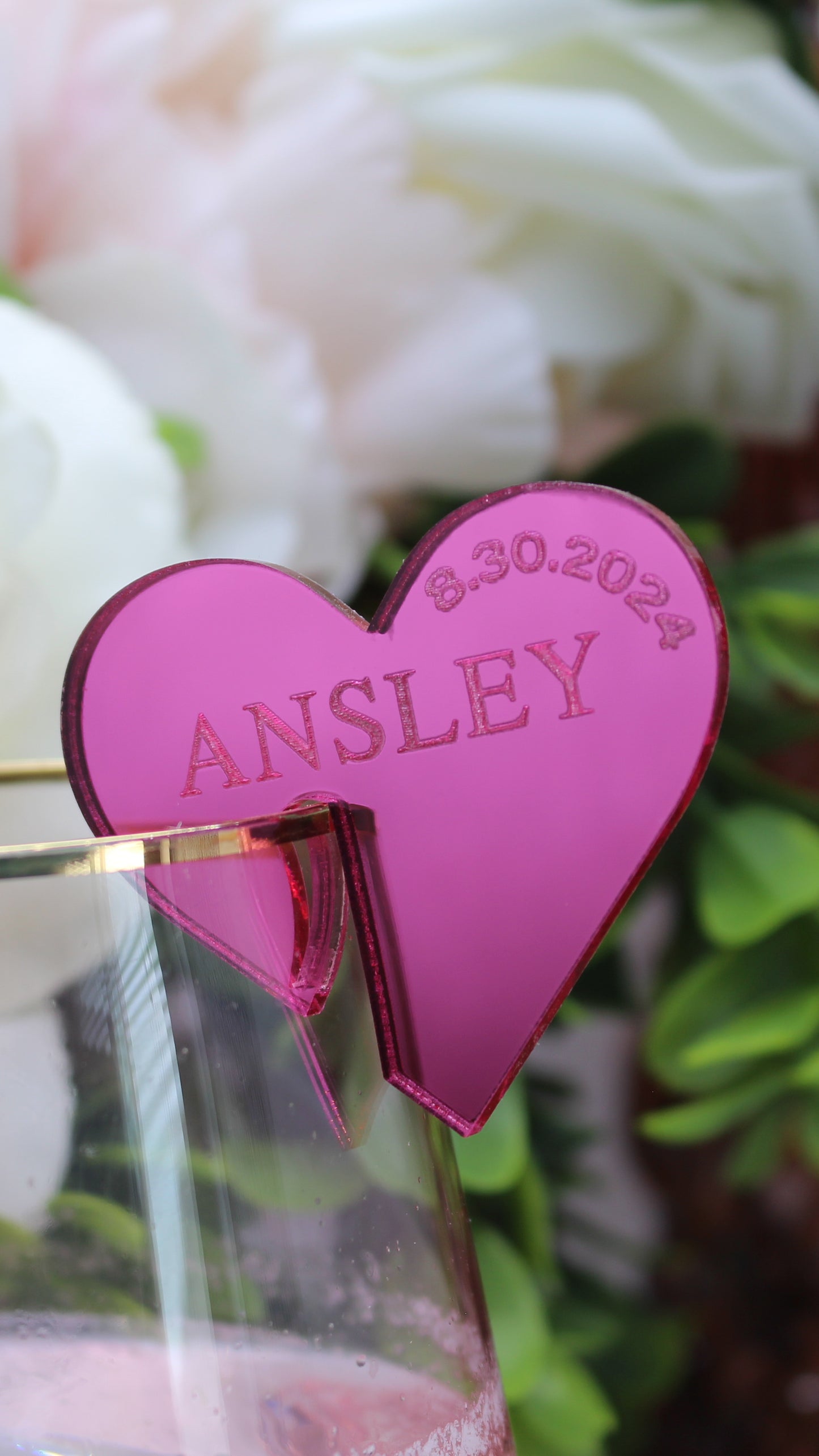Heart Glass Drink Charm