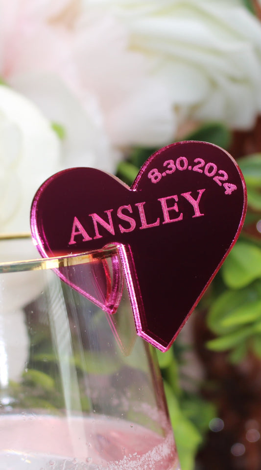 Heart Glass Drink Charm