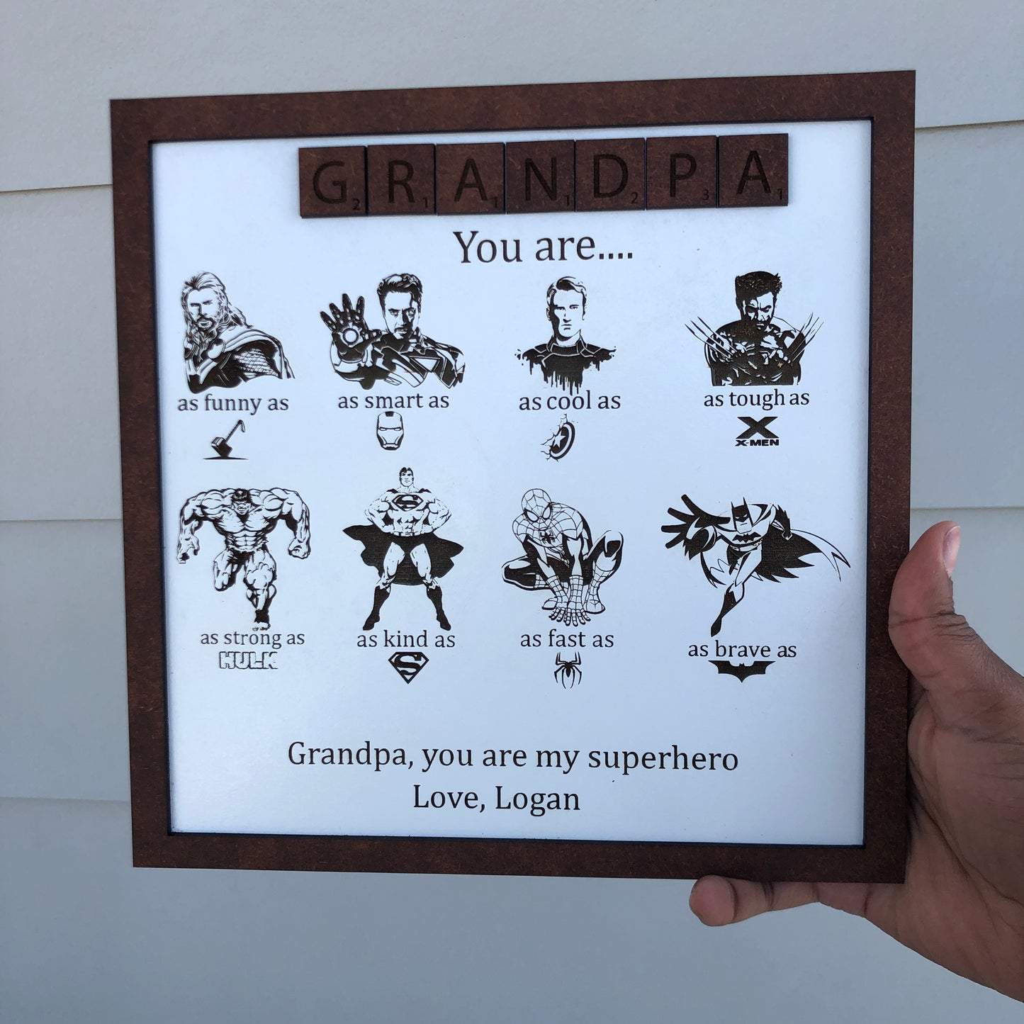 Personalized 3D Superhero Sign | Father’s Day Gift for Dad, Pops, or Your Favorite Hero
