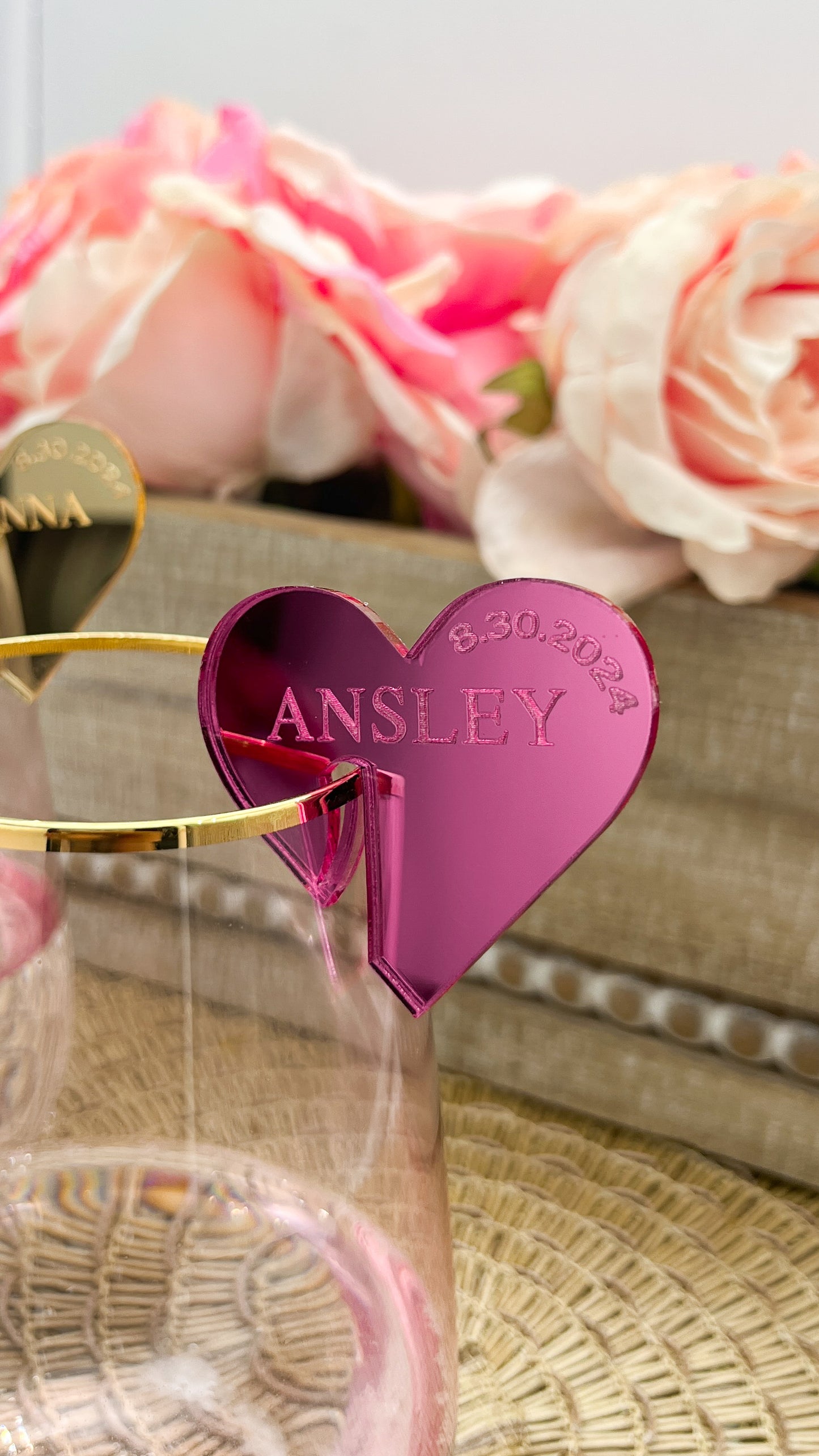 Heart Glass Drink Charm