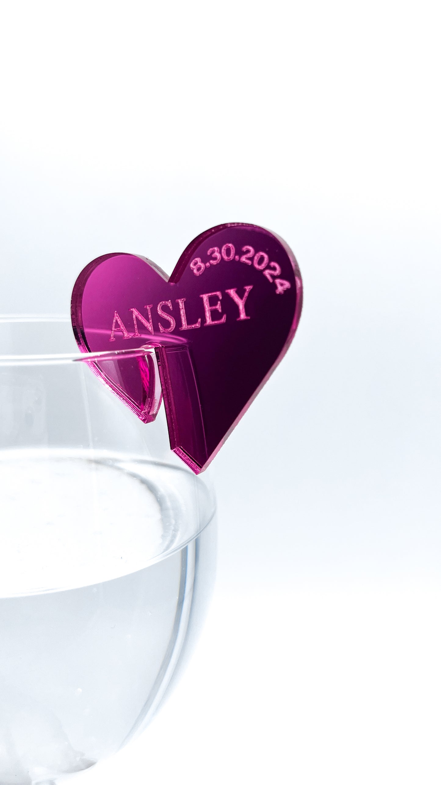 Heart Glass Drink Charm
