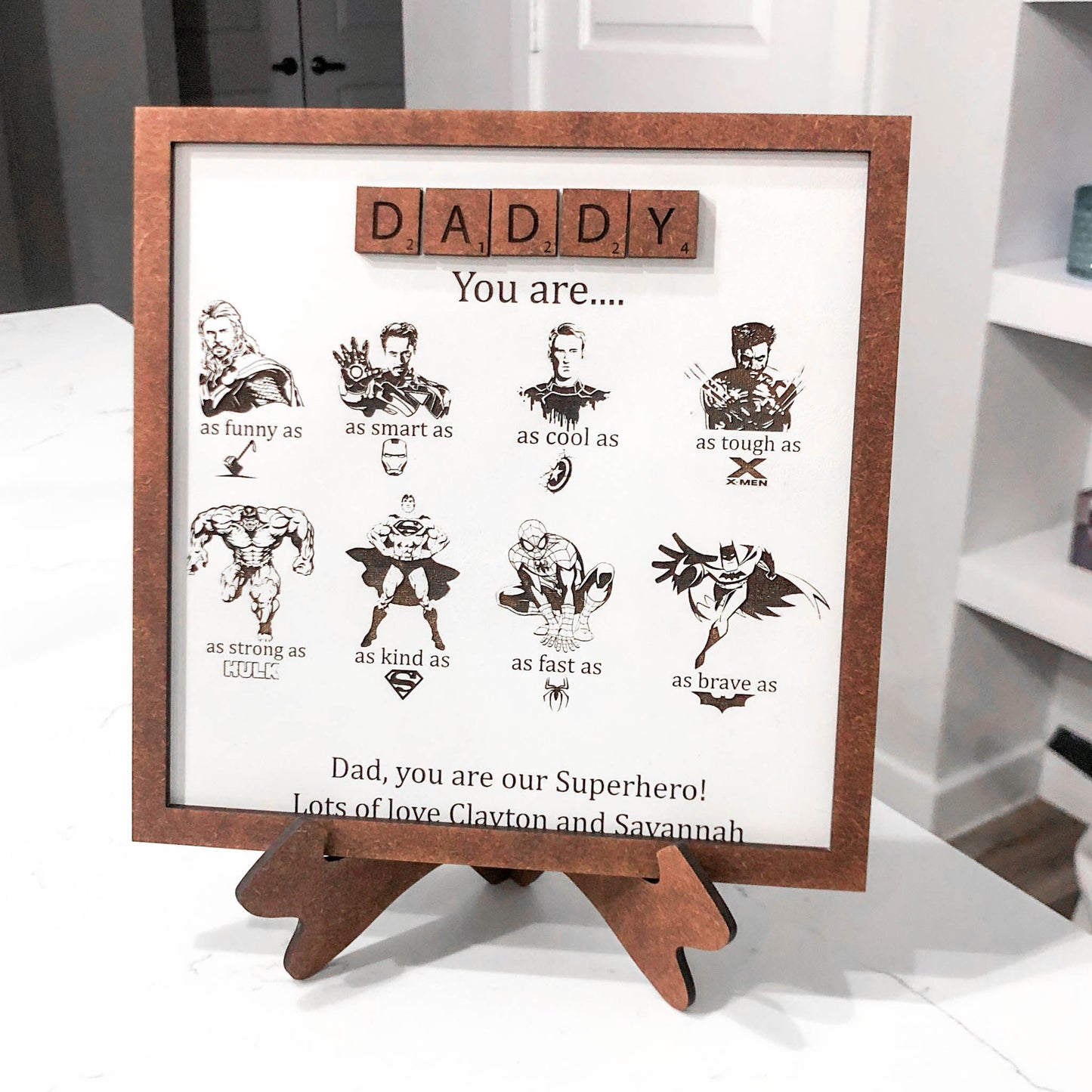 Personalized 3D Superhero Sign | Father’s Day Gift for Dad, Pops, or Your Favorite Hero