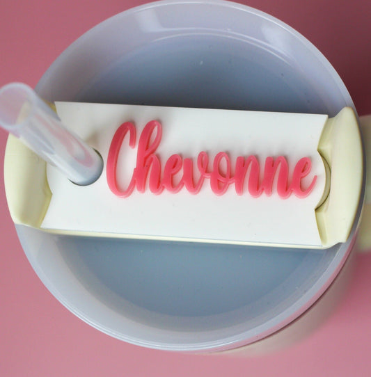 40 OZ  Solid Color Stanley Quencher H2.0 Name Plate Tag