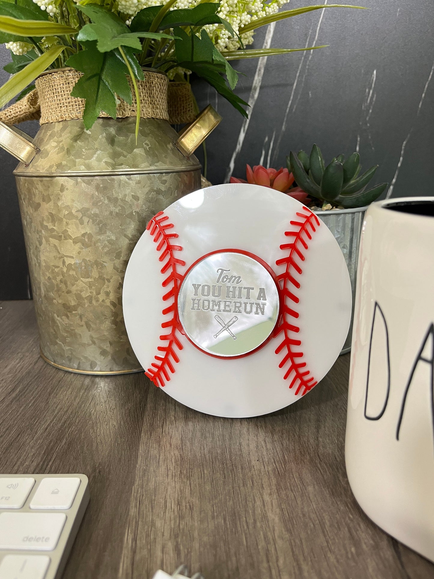 3-in-1 Personalized Baseball Frame | Gift for Dad, Coach, or Mentor