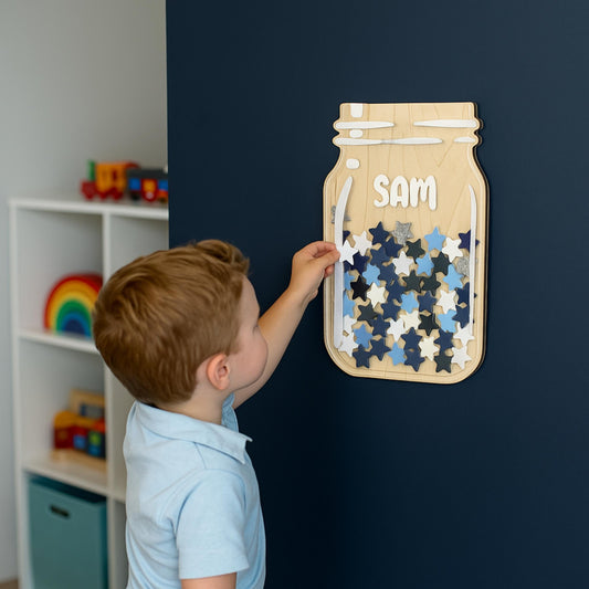 Custom Reward Jar for Kids – Personalized Behavior Tracker – Magnetic or Hanging Display – Chore Chart Alternative