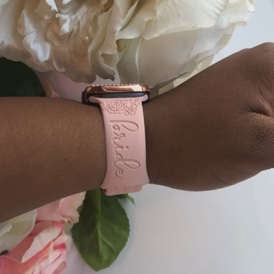 Video of the blush bride watch band for Apple Watch worn on a wrist