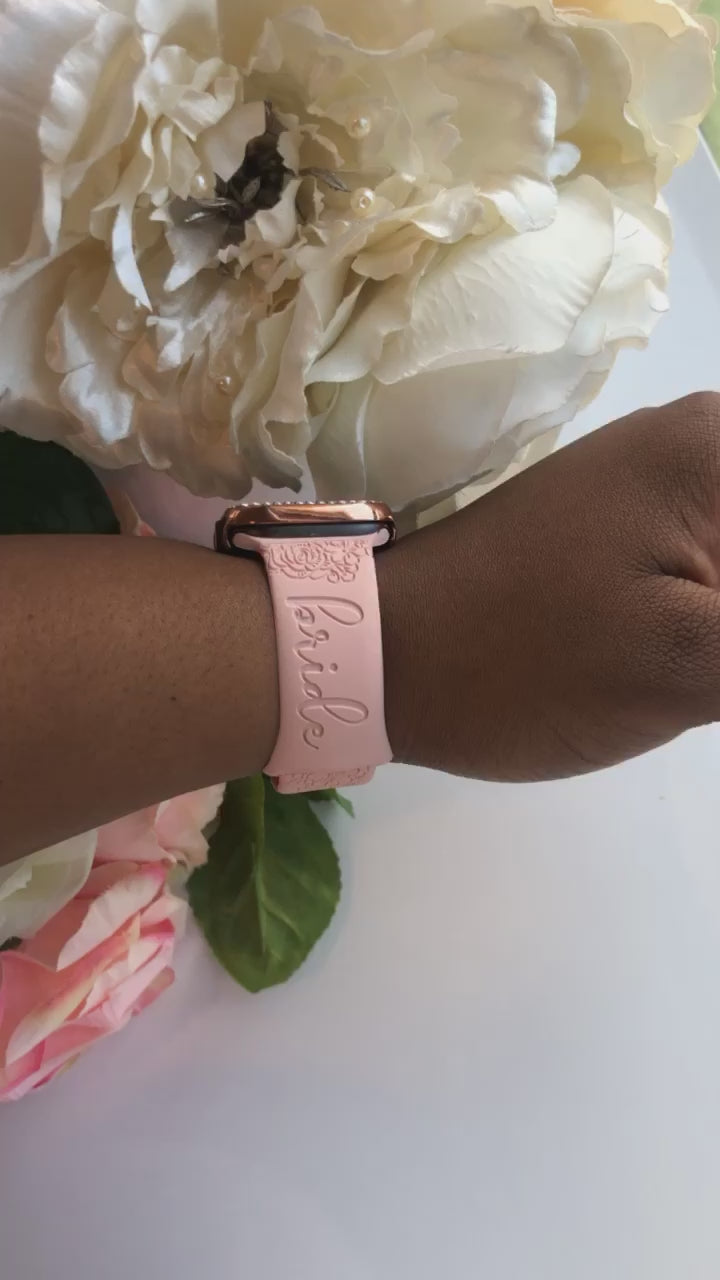 Video of the blush bride watch band for Apple Watch worn on a wrist