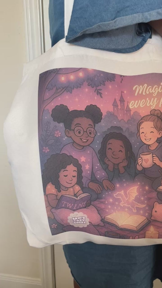 Magic in the Pages – Bookish Tote Bag for Girls & Tweens | Savi’s Cozy Quest™