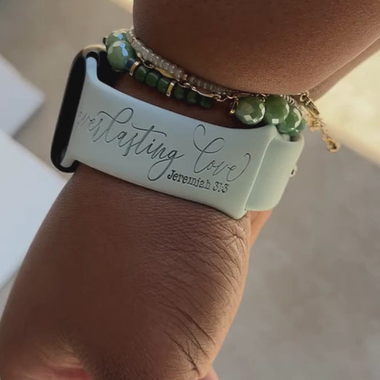 Christian Apple Watch Band – Everlasting Love | Jeremiah 31:3 Bible Verse Strap | Faith-Based Gift for Men & Women