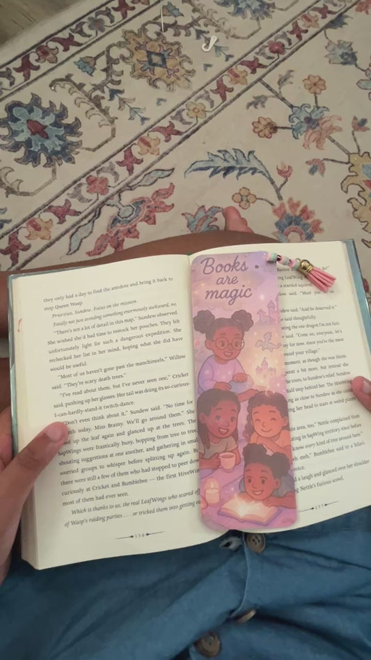 Books Are Magic Bookmark | Evening Picnic Reading Vibes