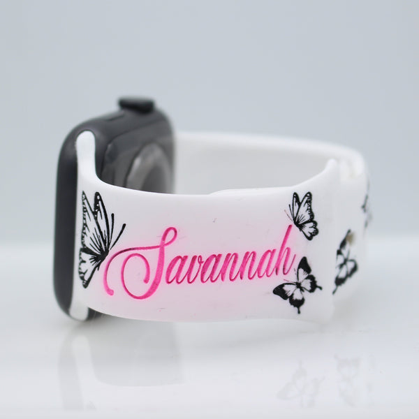 Kaleidoscope of Butterflies Engraved Apple Watch Compatible
