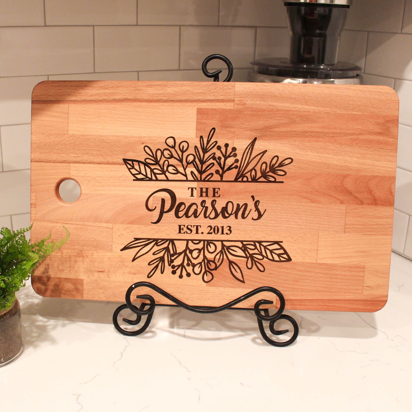 Split Floral Design Cutting Board