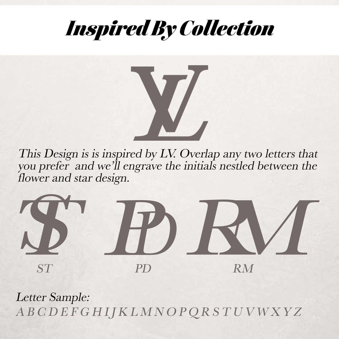 Inspired Collection Name Personalized LV Engraved Band