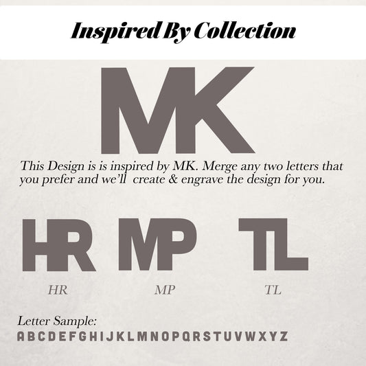 Joined initials MK Engraved Band Compatible with Apple Watch