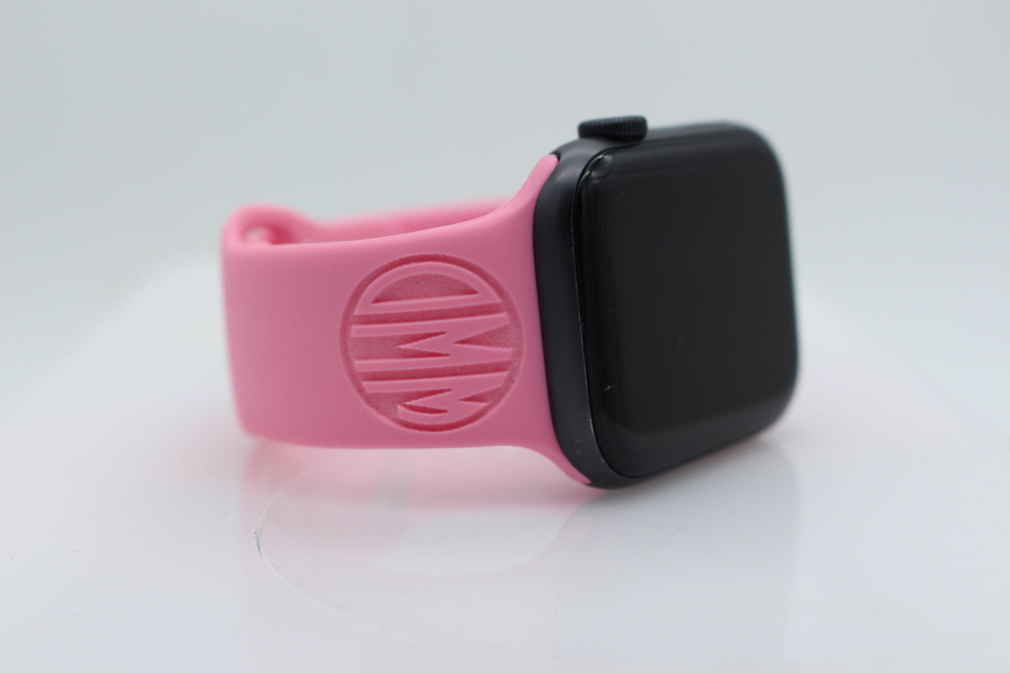 Inverted Name and monogram Engraved Band Compatible With Apple Watch
