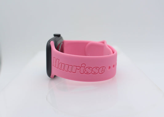 Inverted Name and monogram Engraved Band Compatible With Apple Watch