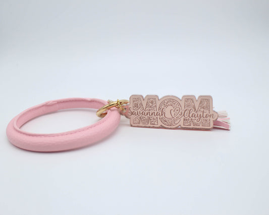 Personalized bangle keychain. Pregnancy announcement. New grandma gift. First mothers day gift. Mothers day necklace  Bangle jewelry