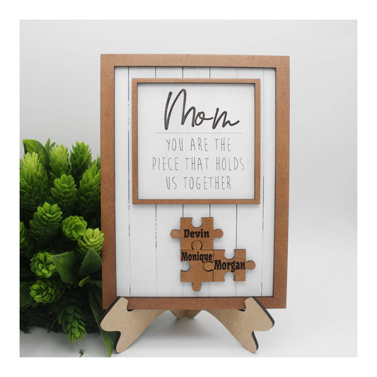 Mom Puzzle Pieces | You Are The Piece That Holds Us Together | Personalized Mom Jigsaw Puzzle Pieces | Mothers Day Gift |Custom gift for mom