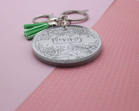 Personalized bangle keychain. mother keychain. New grandma gift. First mothers day gift. Mothers day necklace  Wristlet Keychain. mom