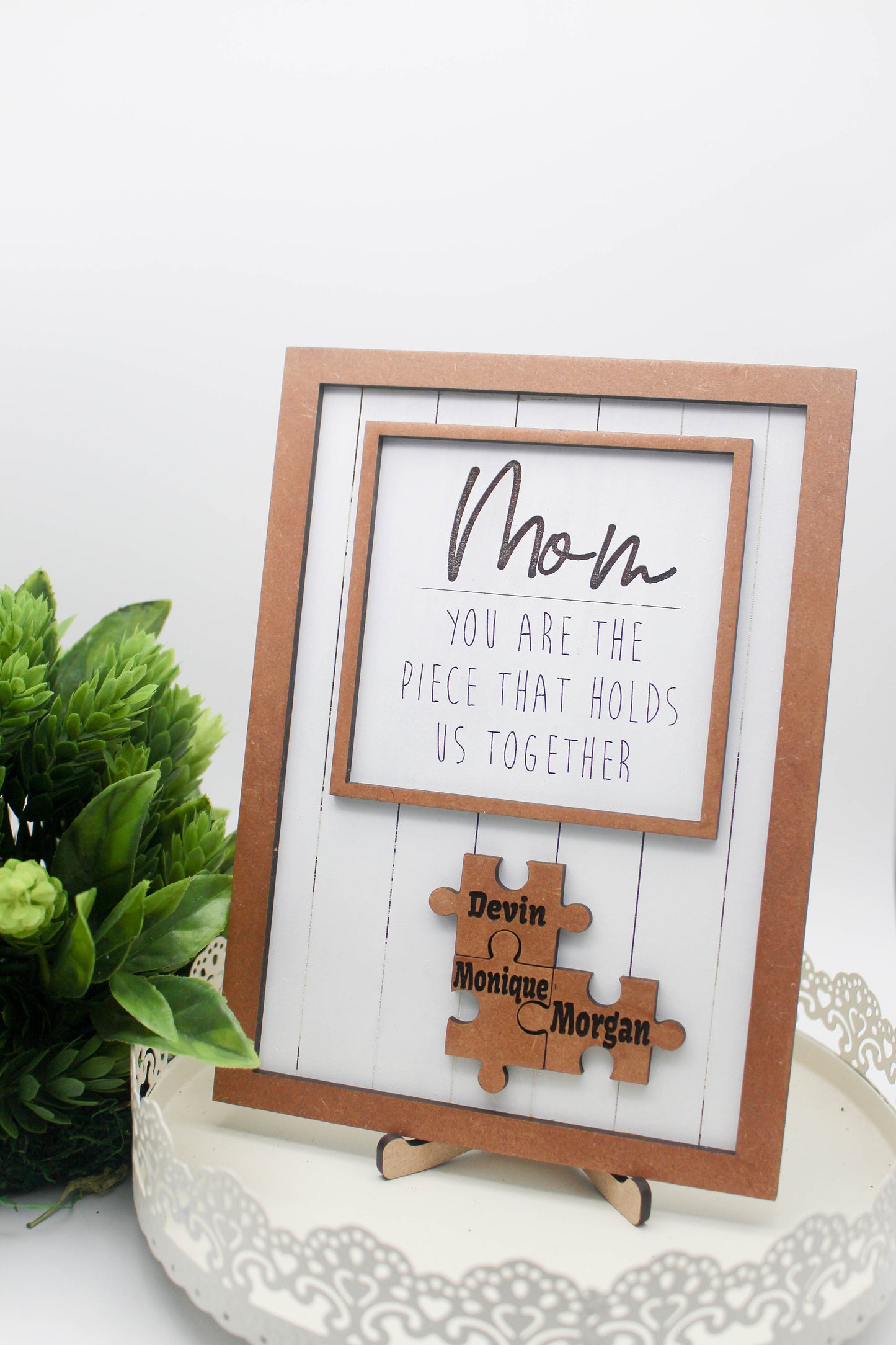 Mom Puzzle Pieces | You Are The Piece That Holds Us Together | Personalized Mom Jigsaw Puzzle Pieces | Mothers Day Gift |Custom gift for mom
