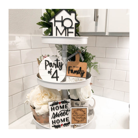 Home bar tiered decor set | Farmhouse kitchen decor set| home sweet home| party of