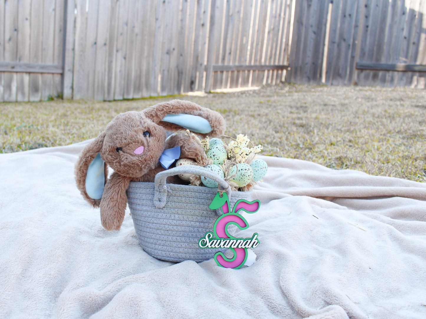 Easter Basket Tags | Easter Name Tags | Bunny Name Tag | Wood Easter Tag | Custom Easter Tags | Personalized Easter Tag | Egg Basket Tag