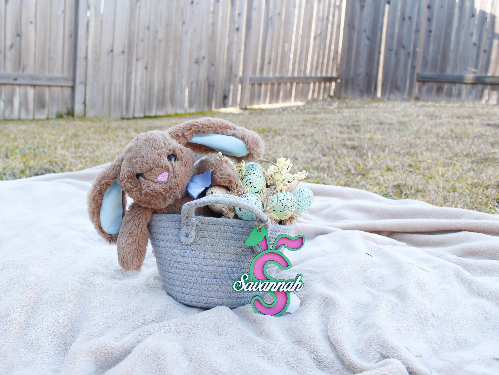 Easter Basket Tags | Easter Name Tags | Bunny Name Tag | Wood Easter Tag | Custom Easter Tags | Personalized Easter Tag | Egg Basket Tag