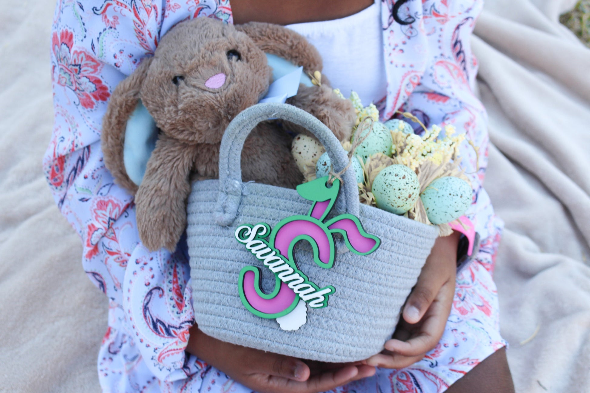 Easter Basket Tags | Easter Name Tags | Bunny Name Tag | Wood Easter Tag | Custom Easter Tags | Personalized Easter Tag | Egg Basket Tag