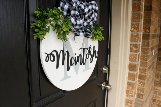 We'd love to make Personalized Wood Door Hanger for you!. These can be made with any letter, last Name or first name. Place this sign on your front door, entryway or living room. Honestly, hang it wherever you see fit. Our door hangers also function as a really good Newlywed or engagement gift!