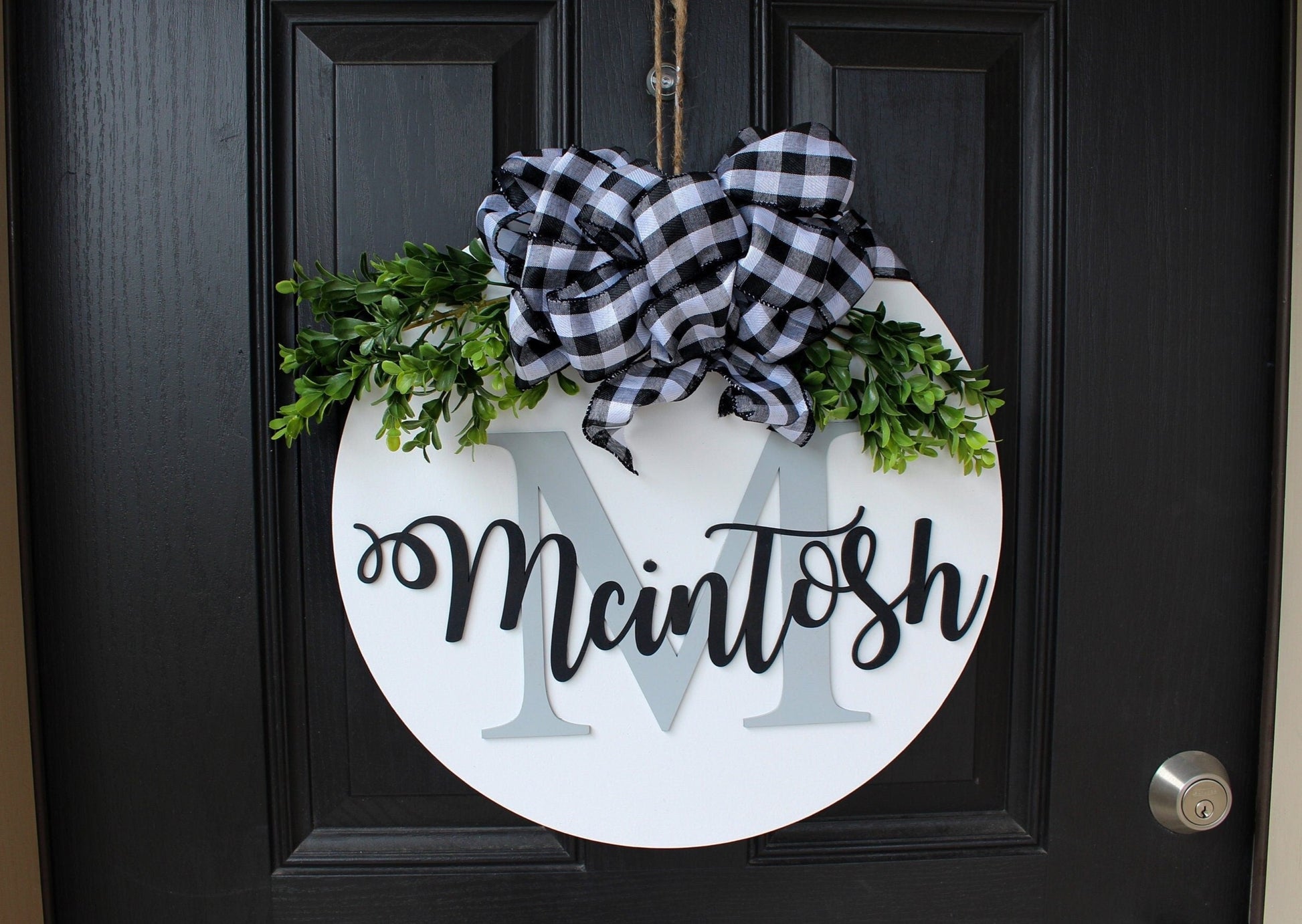 We'd love to make Personalized Wood Door Hanger for you!. These can be made with any letter, last Name or first name. Place this sign on your front door, entryway or living room. Honestly, hang it wherever you see fit. Our door hangers also function as a really good Newlywed or engagement gift!