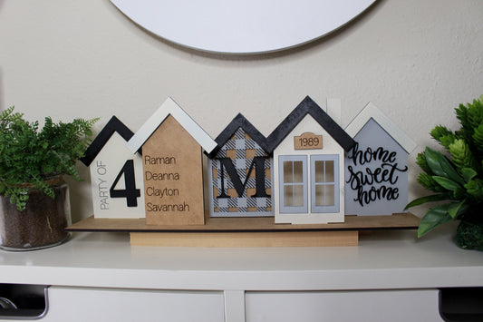 Welcome to our home Personalized house scene shelf sitter | Farmhouse decor | Farmhouse personalized scene | Mantle decor | Shelf decor | 24
