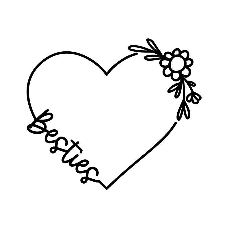 Besties Heart Floral
