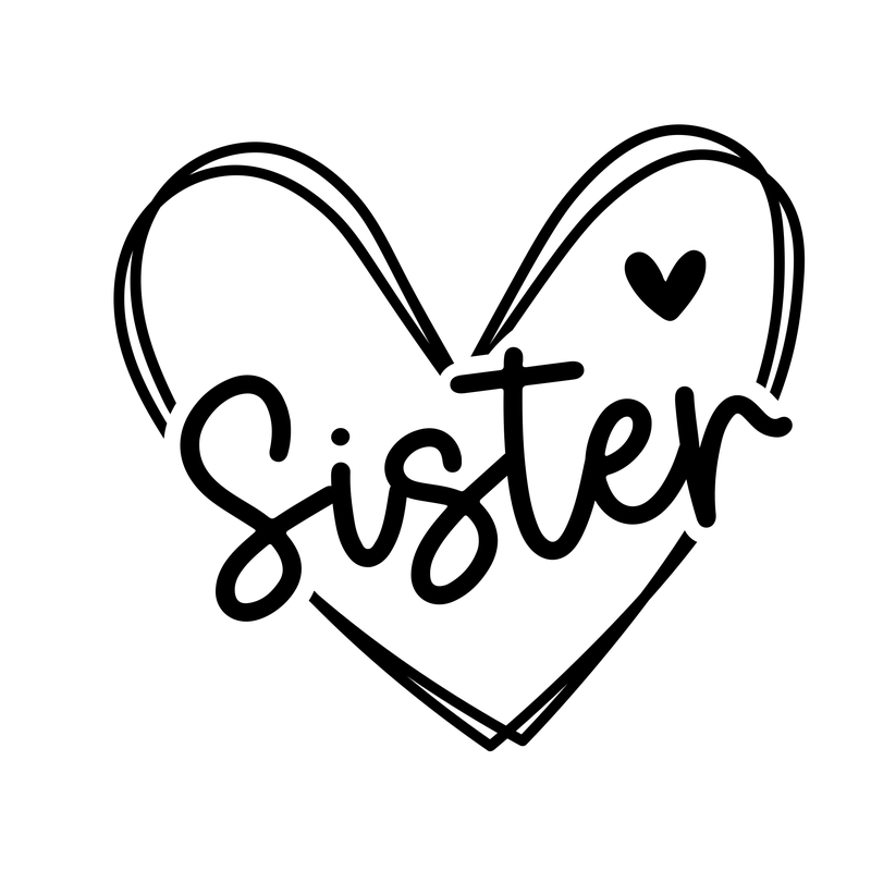 Sister Heart Outline
